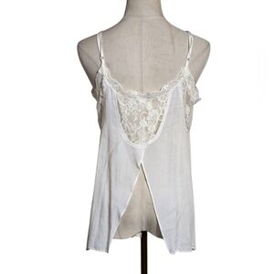 Free People Ivory Lace Slit Back Camisole Top